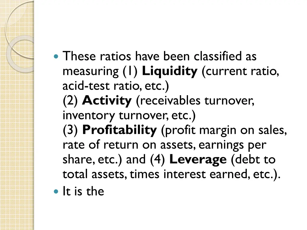 these ratios have been classified as measuring