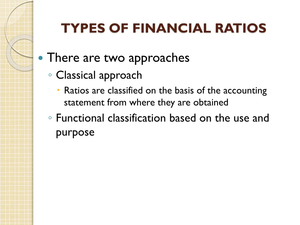 types of financial ratios