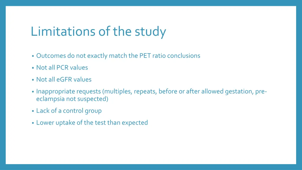 limitations of the study