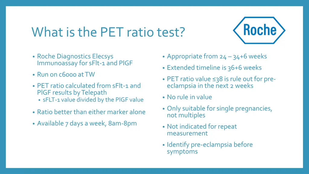 what is the pet ratio test