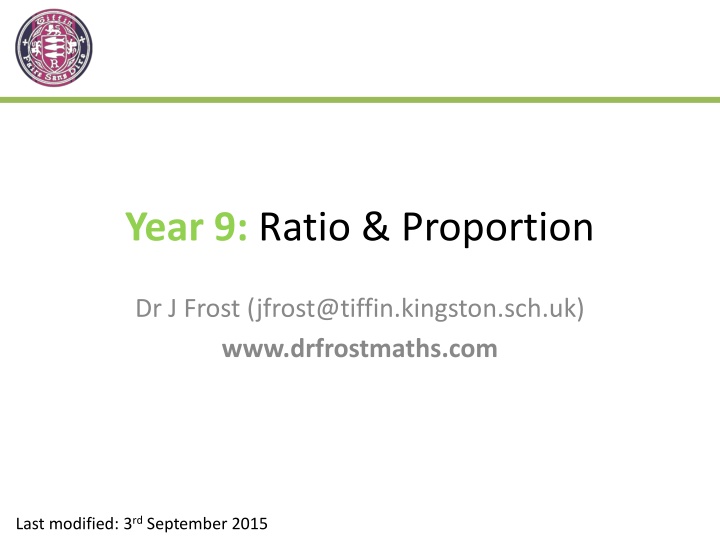 year 9 ratio proportion