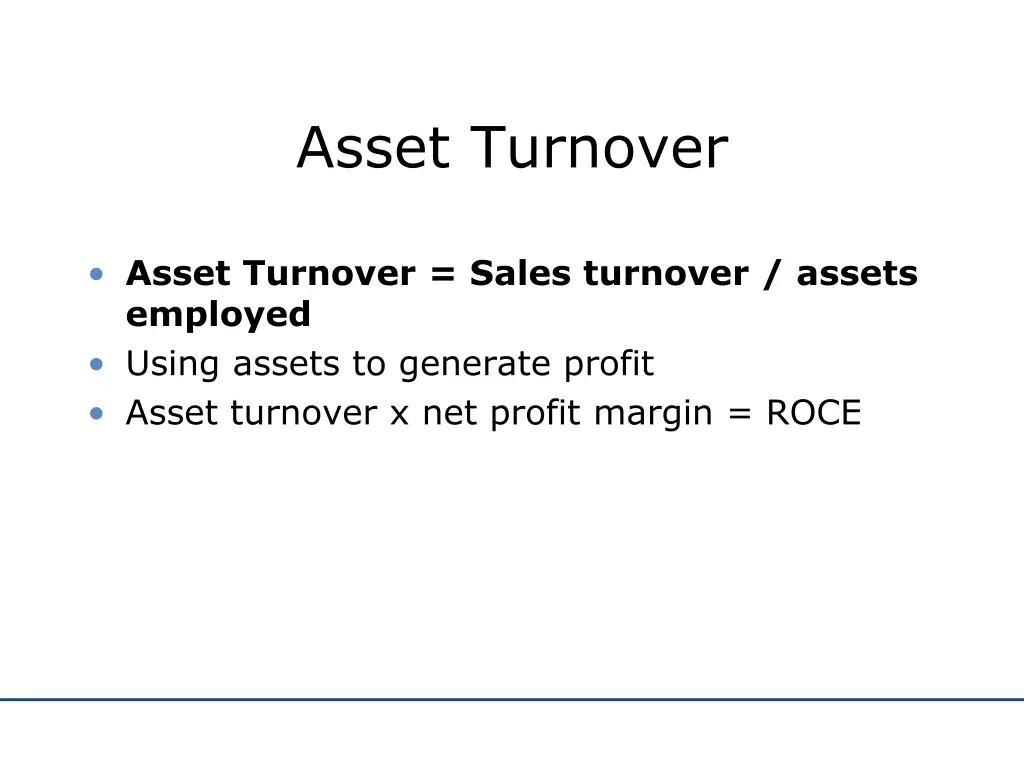 asset turnover