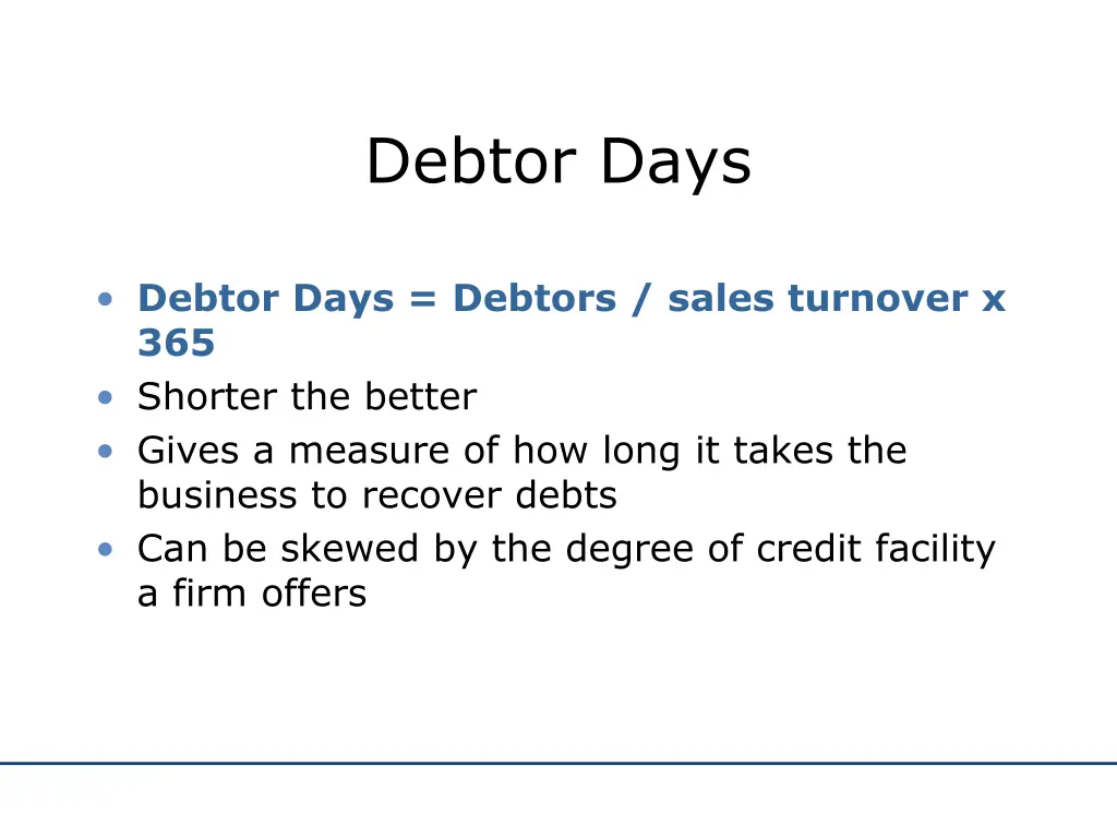 debtor days