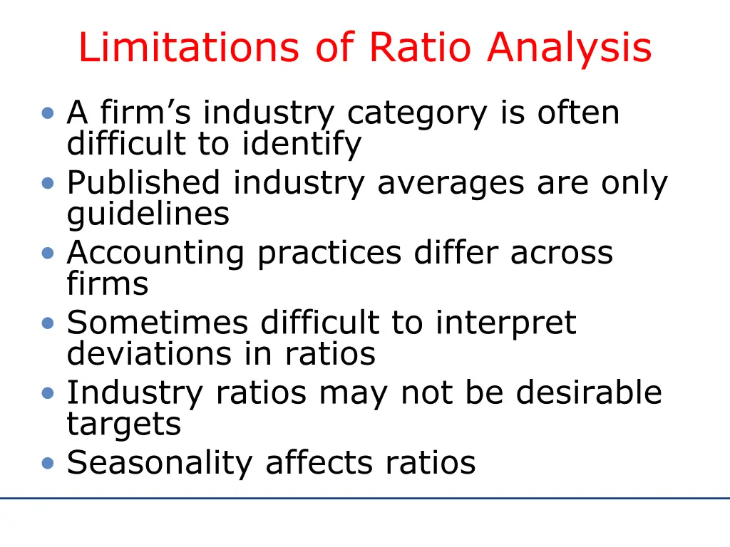 limitations of ratio analysis