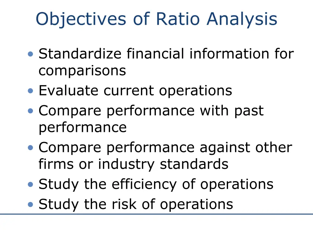 objectives of ratio analysis