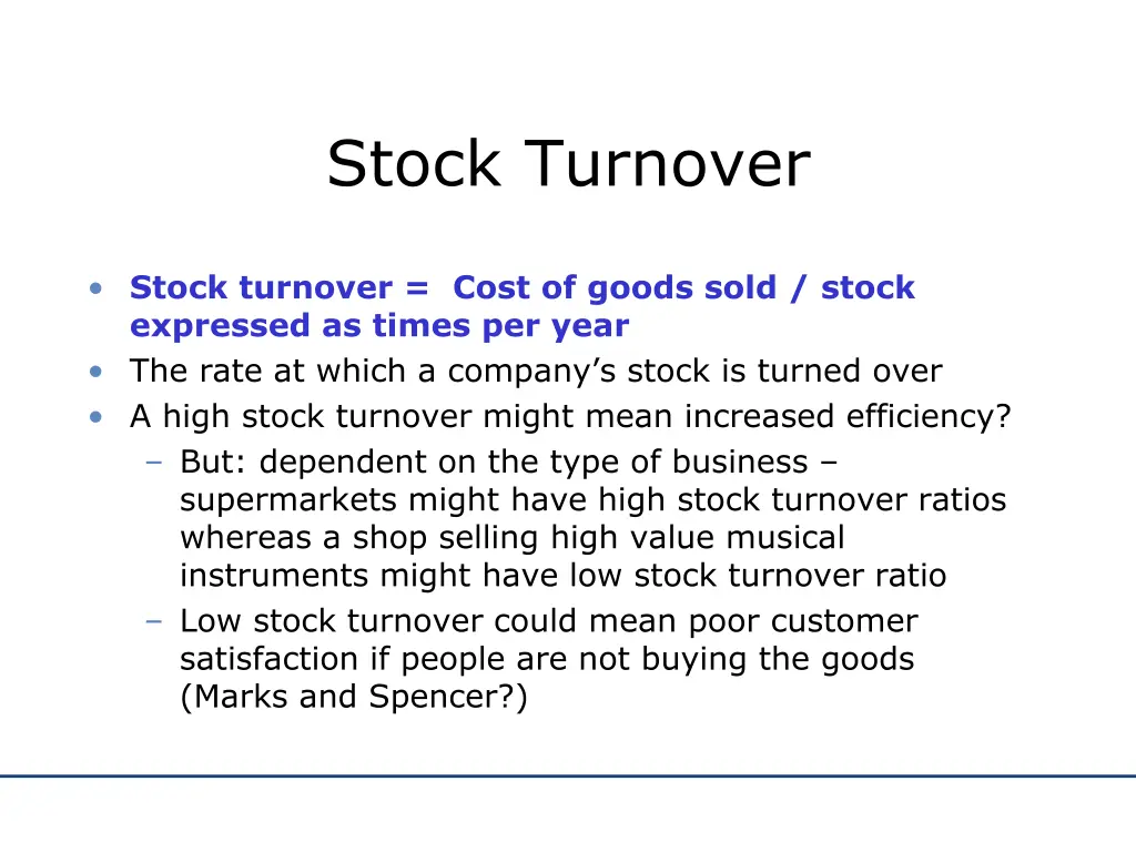 stock turnover