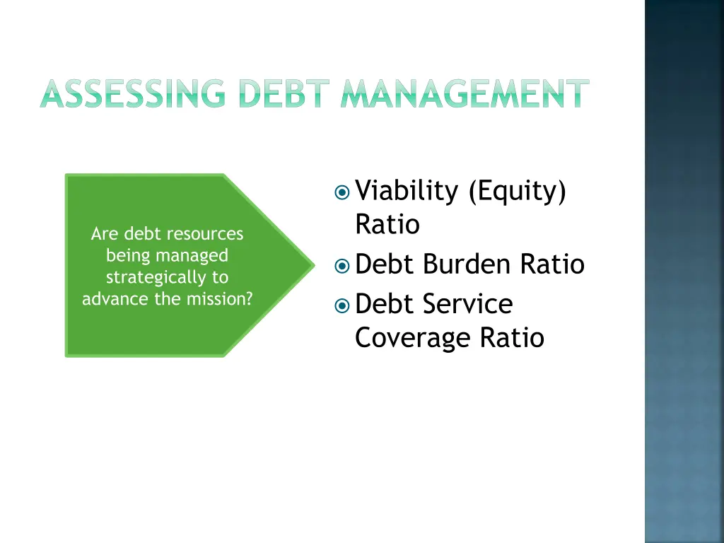 assessing debt management