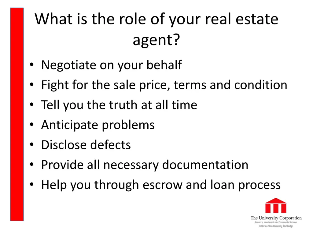 what is the role of your real estate agent