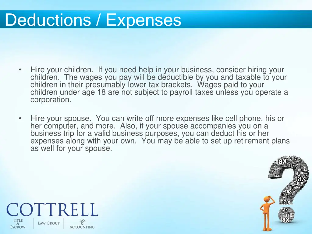 deductions expenses 1