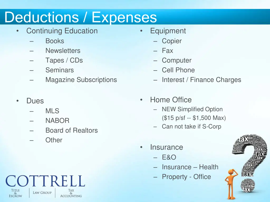 deductions expenses continuing education books