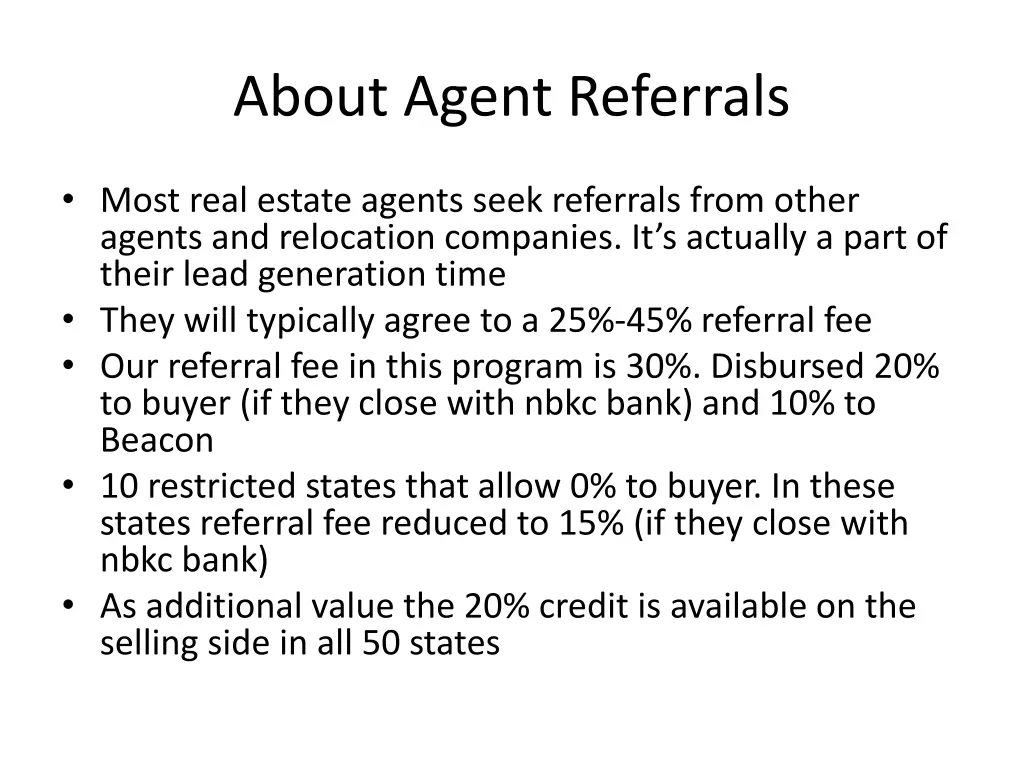 about agent referrals