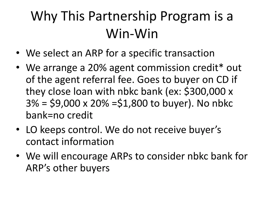 why this partnership program