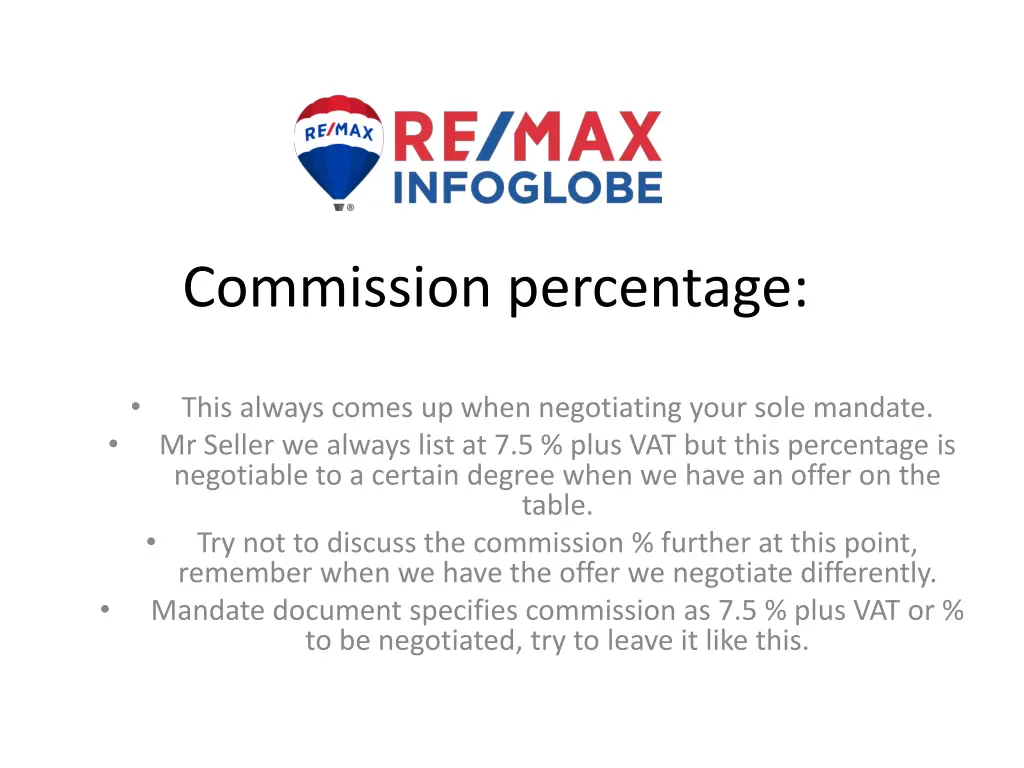 commission percentage