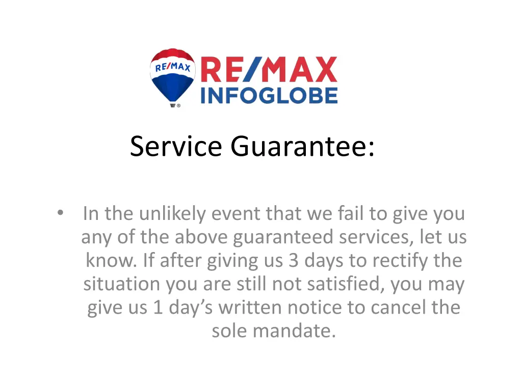 service guarantee