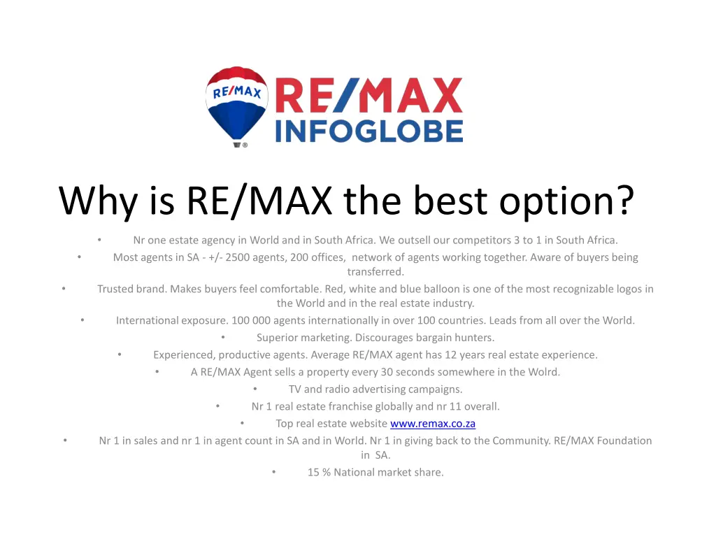 why is re max the best option