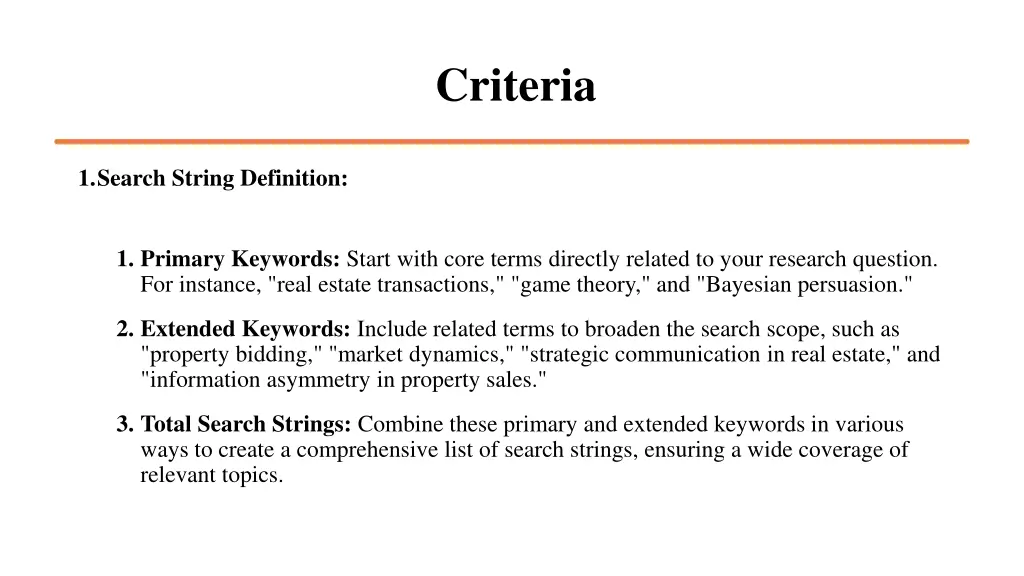 criteria