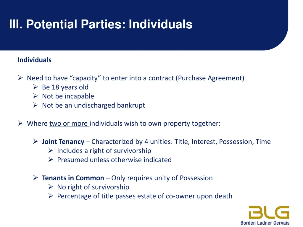 iii potential parties individuals