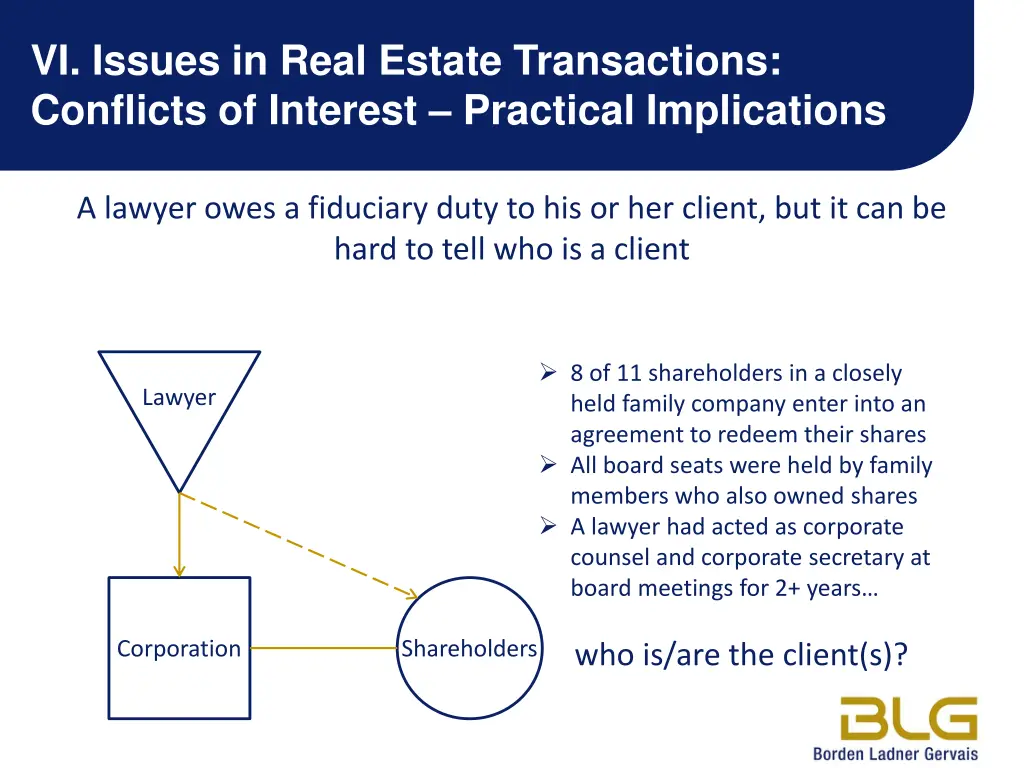 vi issues in real estate transactions conflicts 1