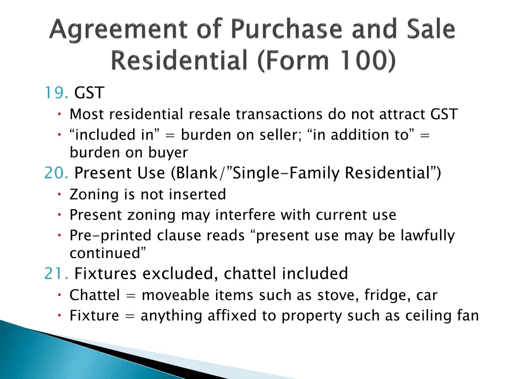 19 gst most residential resale transactions