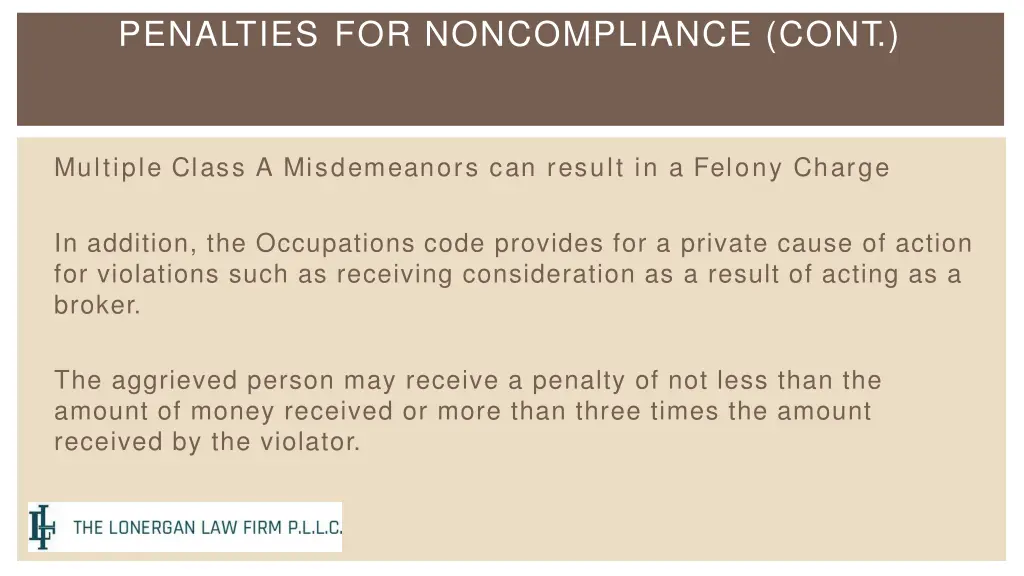 penalties for noncompliance cont