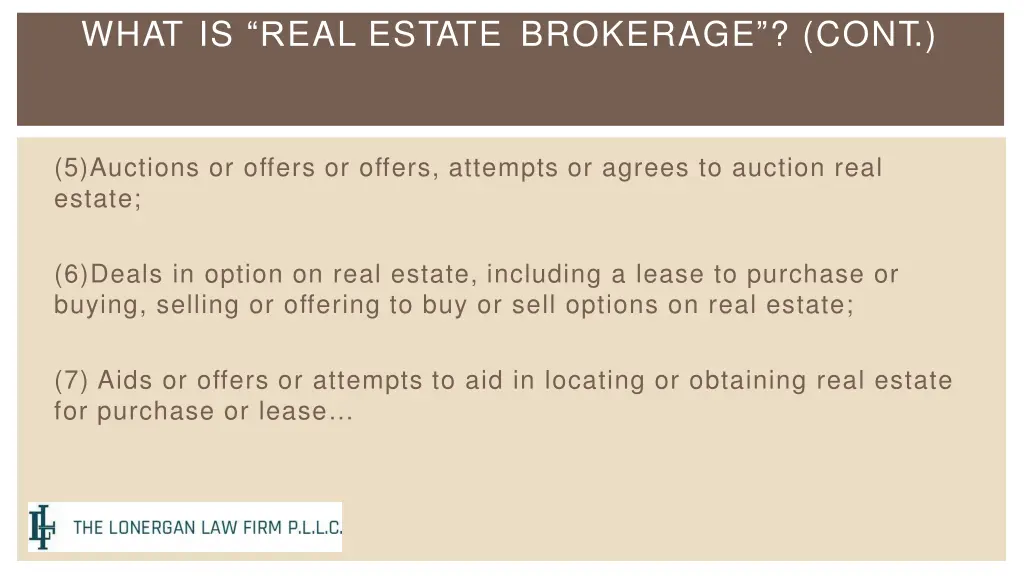 what is r eal estate brokerage cont 1