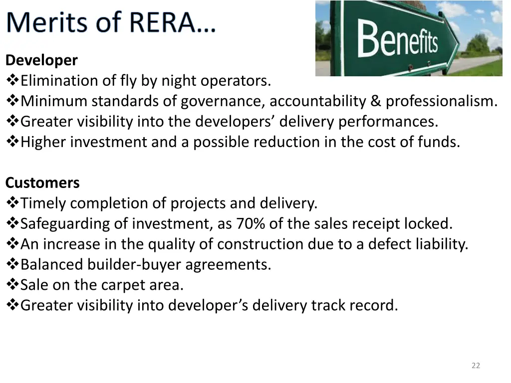 merits of rera