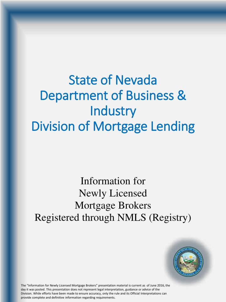 state of nevada state of nevada department