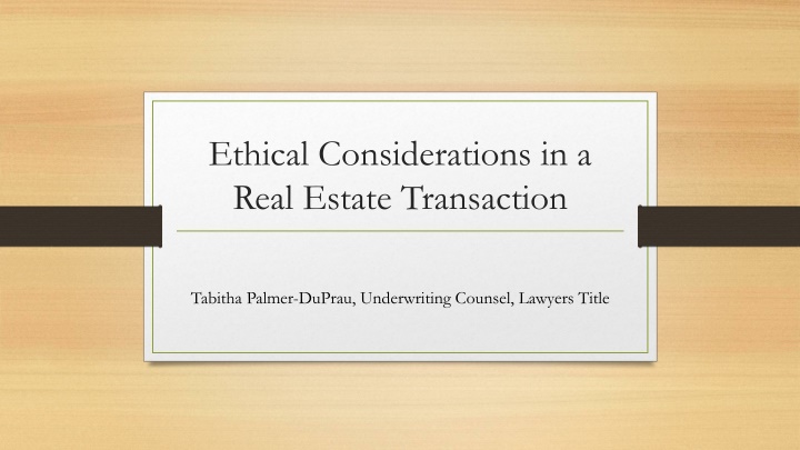 ethical considerations in a real estate