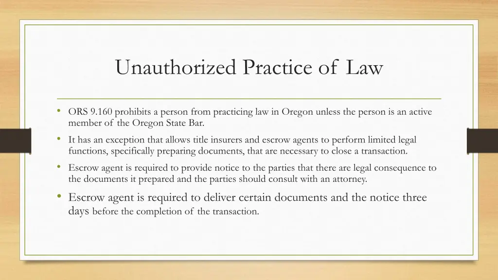 unauthorized practice of law