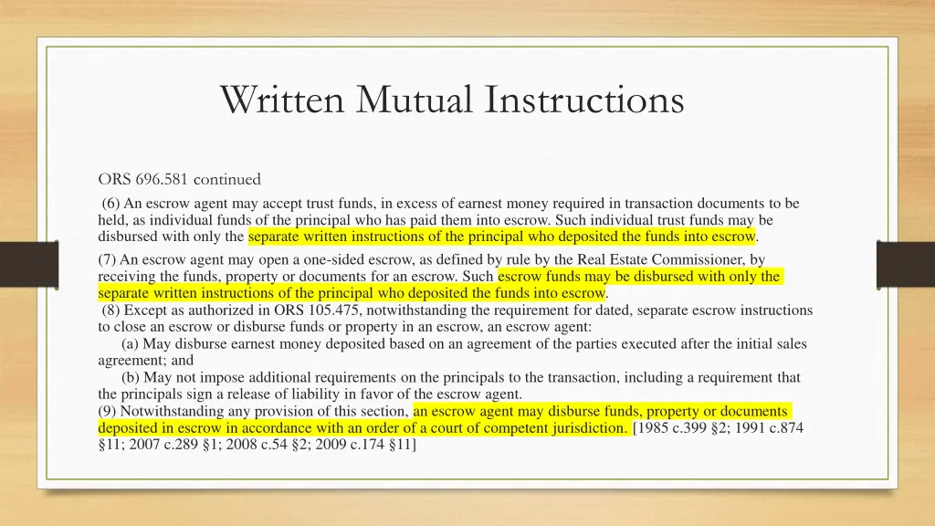 written mutual instructions 1