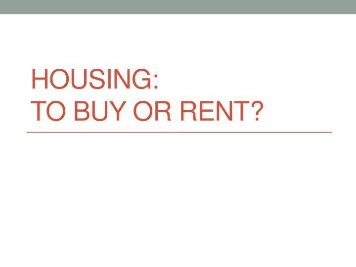 housing to buy or rent