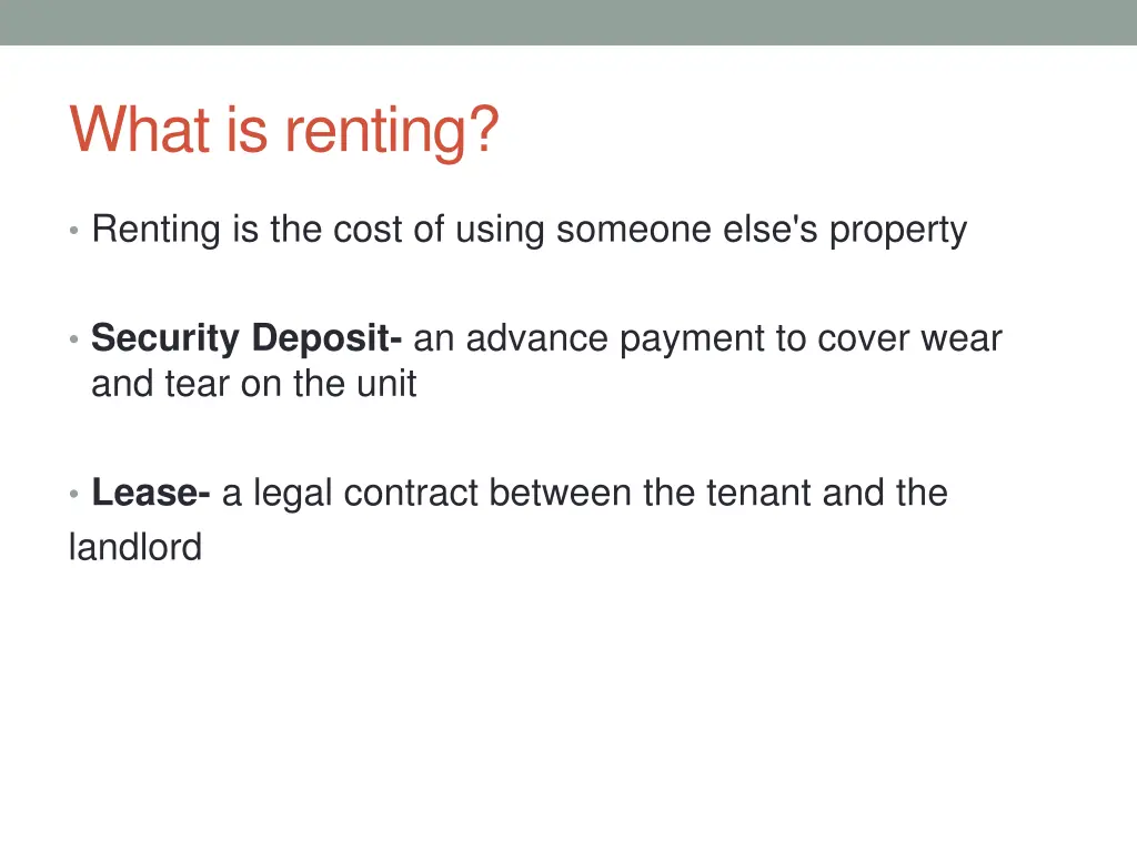 what is renting