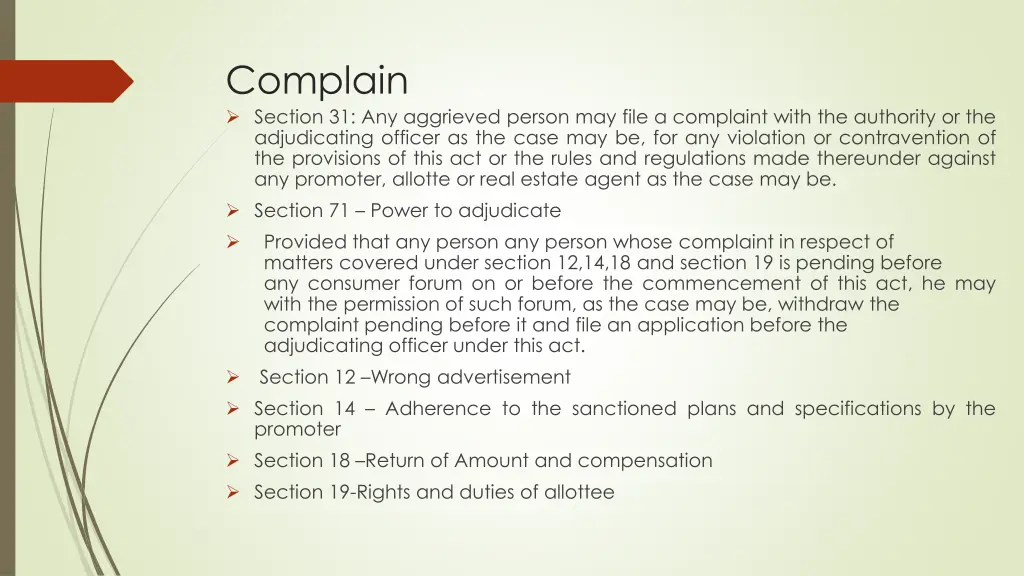 complain section 31 any aggrieved person may file