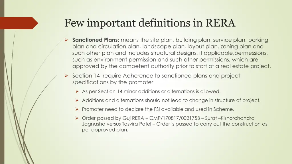 few important definitions in rera 3