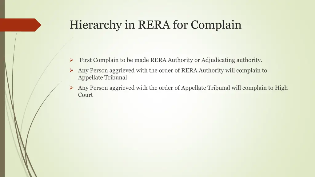 hierarchy in rera for complain