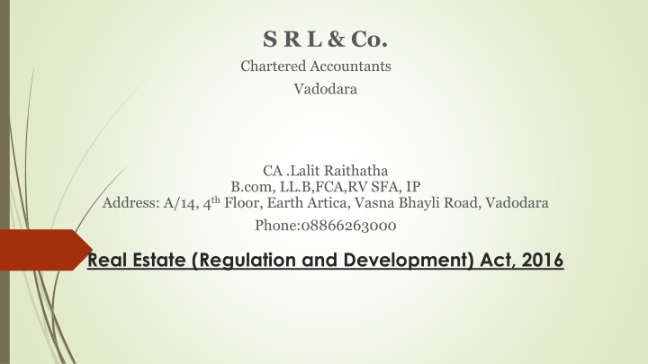 s r l co chartered accountants vadodara