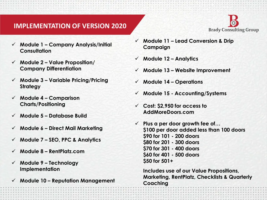 implementation of version 2020