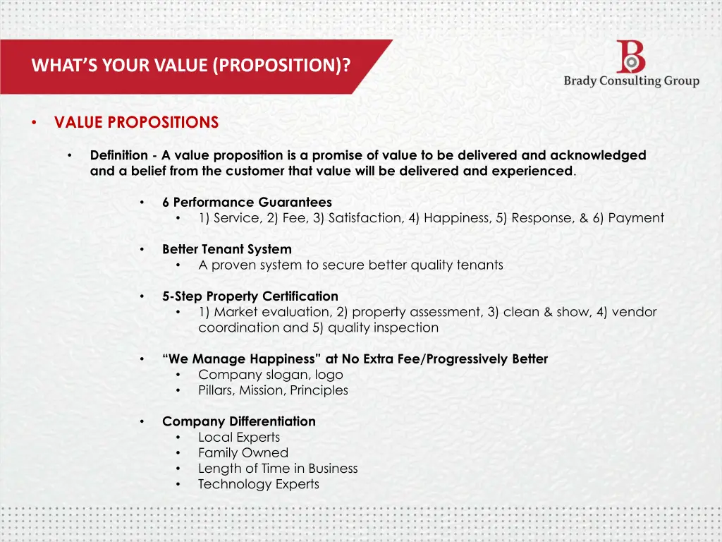 what s your value proposition