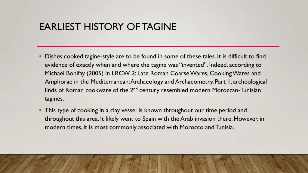 earliest history of tagine