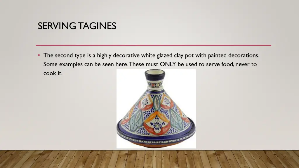 serving tagines