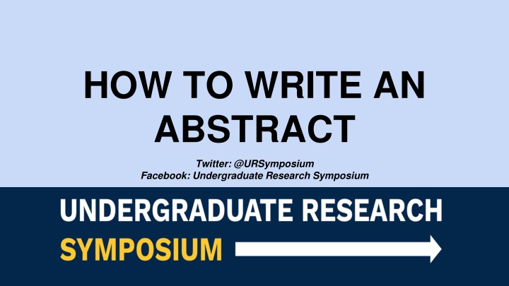 how to write an abstract