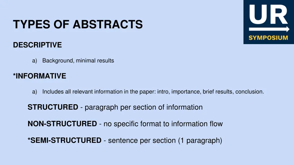 types of abstracts