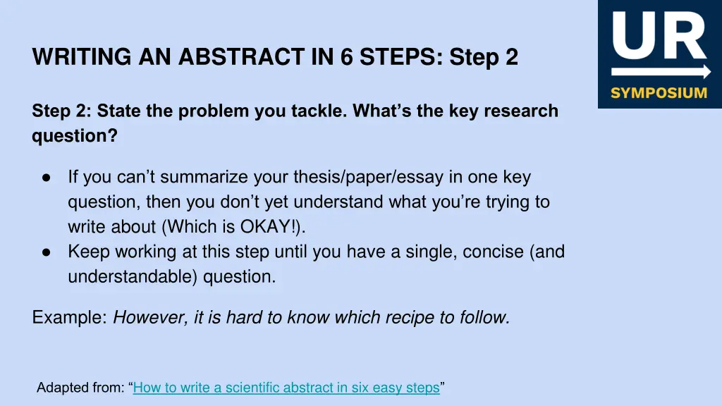 writing an abstract in 6 steps step 2