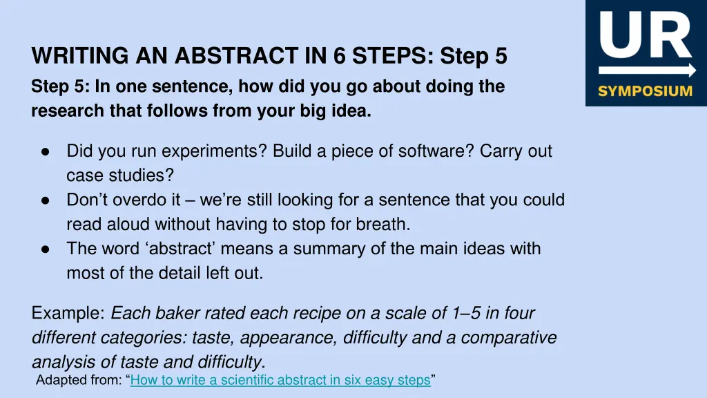 writing an abstract in 6 steps step 5 step