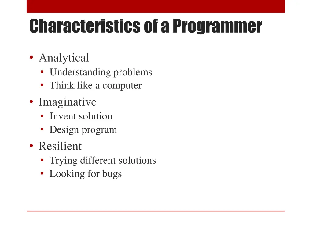 characteristics of a programmer