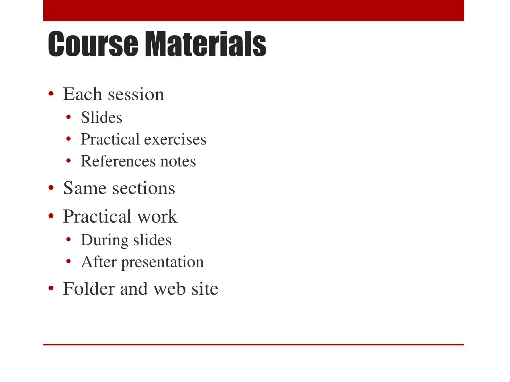 course materials