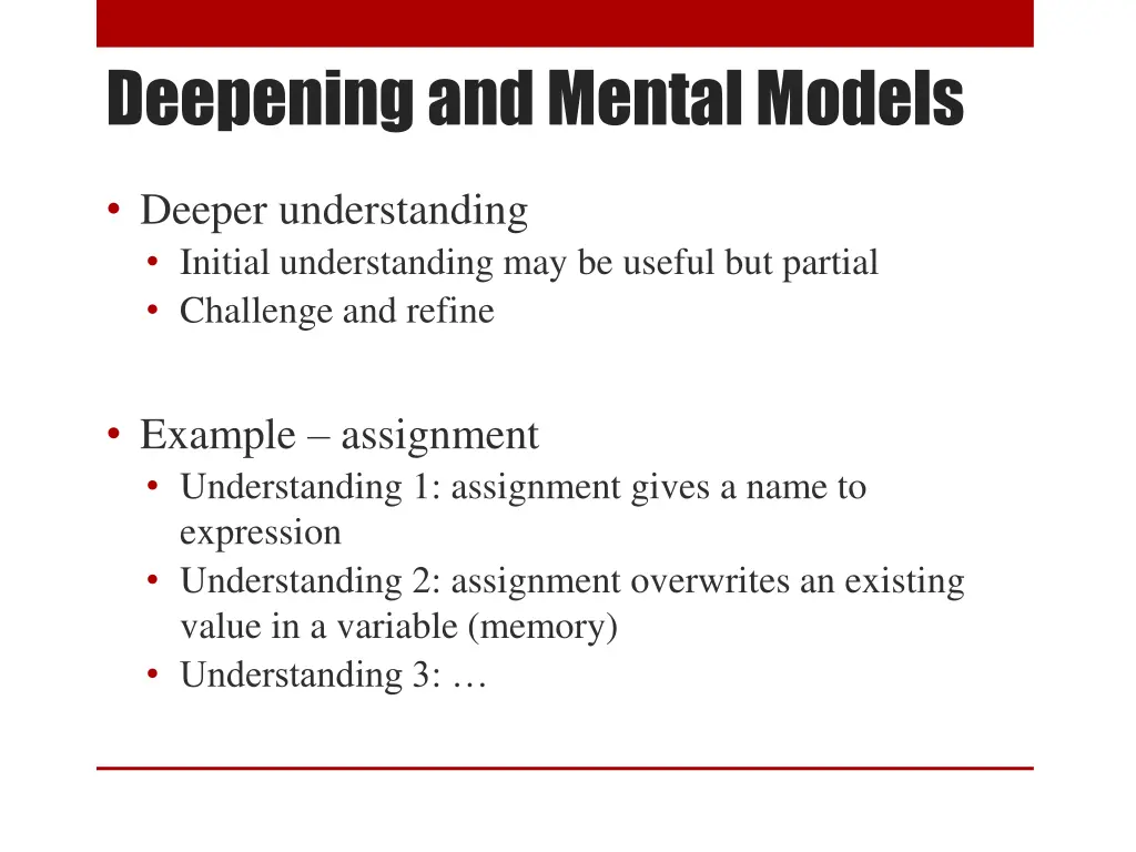 deepening and mental models