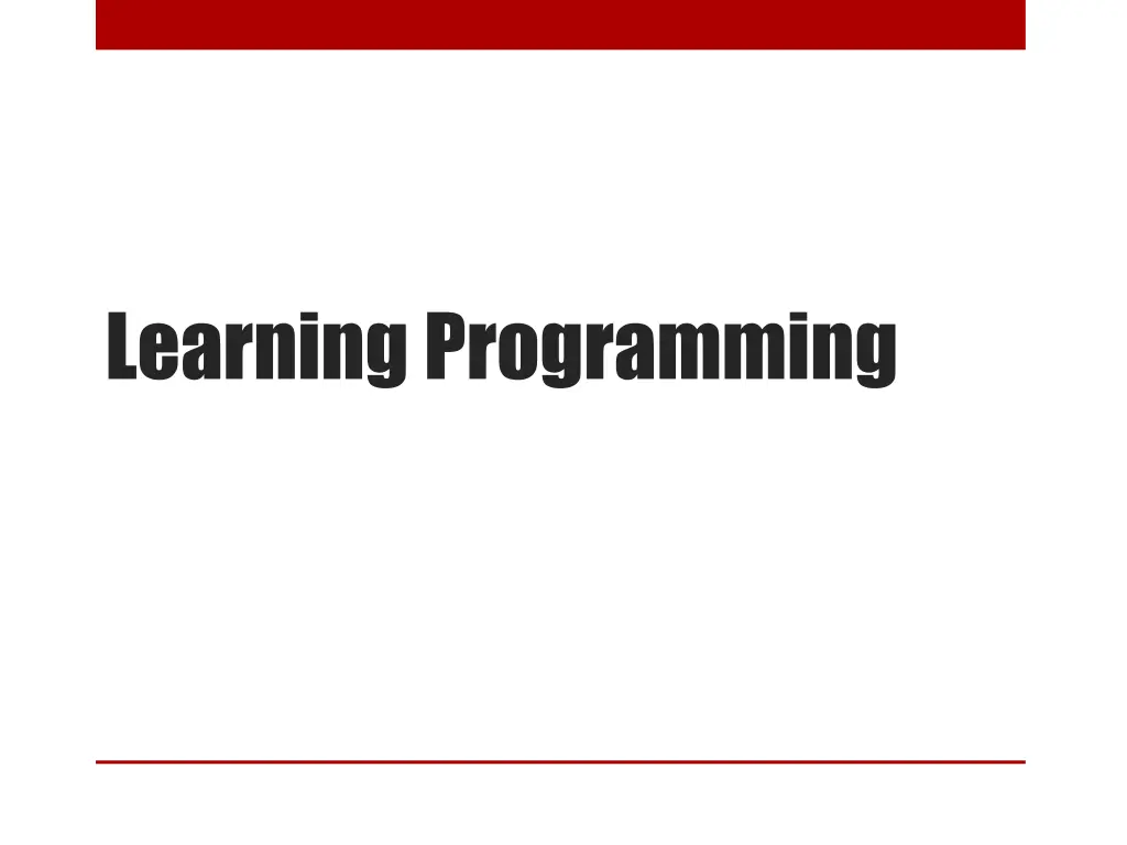 learning programming