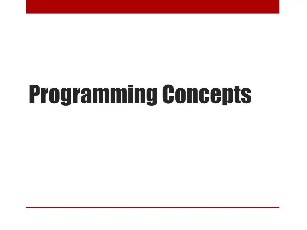 programming concepts