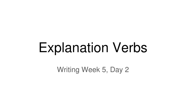 explanation verbs